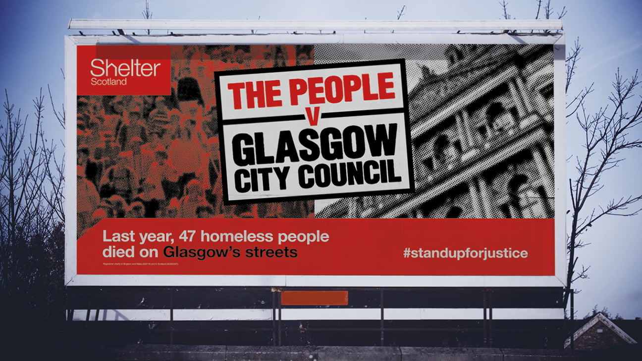 Shelter Scotland people v Glasgow billboard