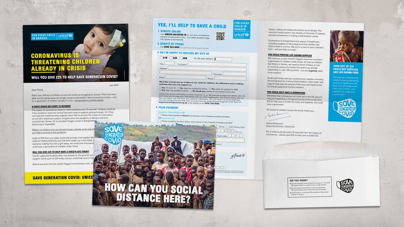 UNICEF Save Gen Covid mailpack